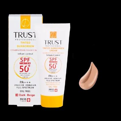 کرم ضد آفتاب رنگی و کنترل چربی بژ تیره (پوست مختلط تا چرب)